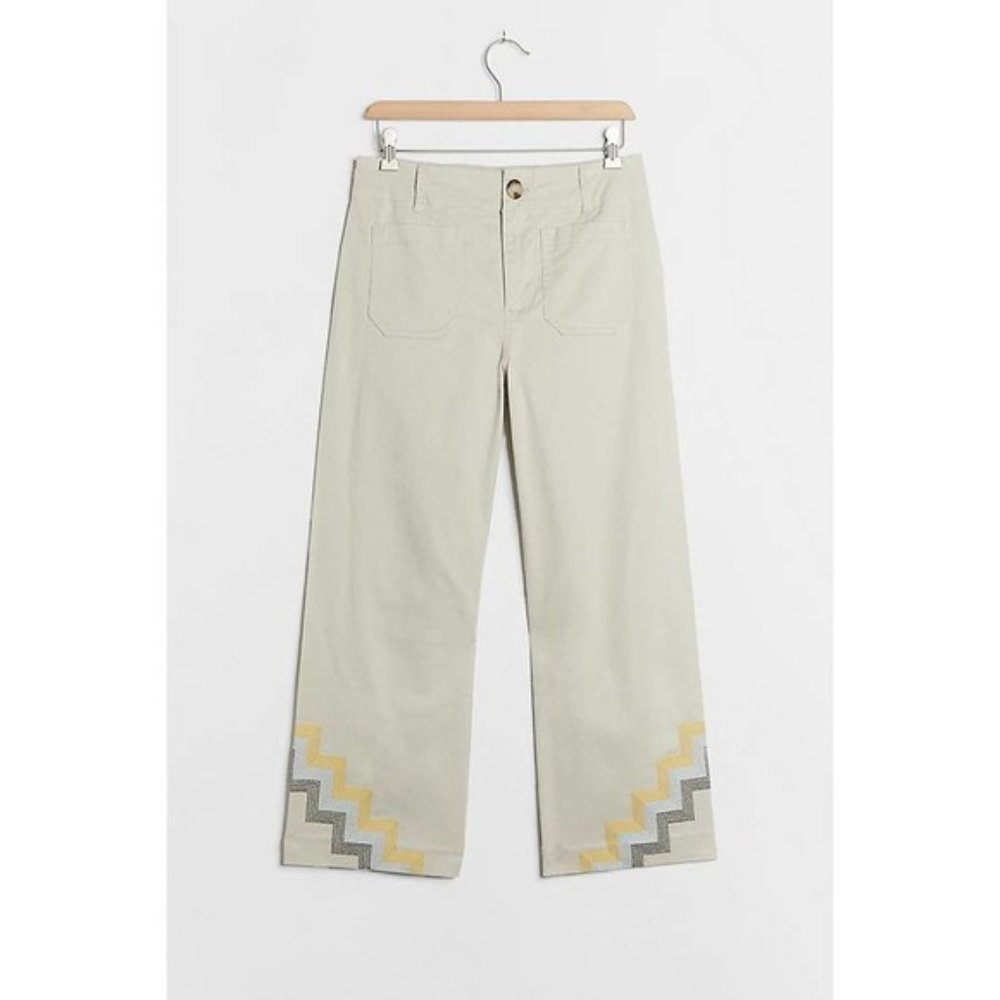 Anthro Maeve Hallee Wide Leg Crop Pant 22